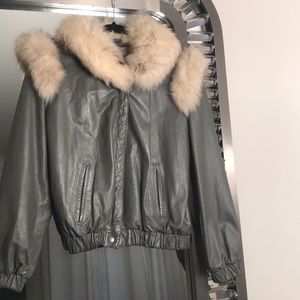 Marco Morani vintage leather jacket with fur trim
